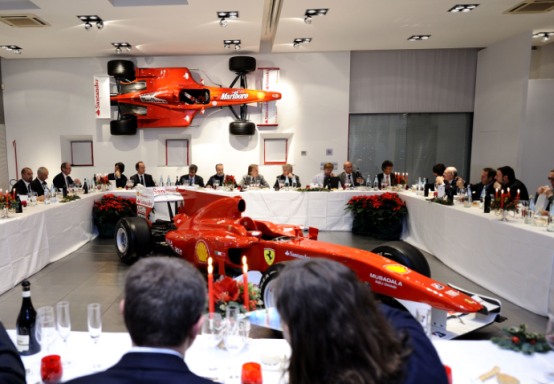 Ferrari A Fiorano la cena con la stampa italiana di F1