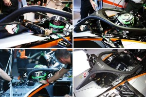 Nico Hulkenberg (GER) Sahara Force India F1 VJM09 with the Halo cockpit cover. 26.08.2016. Free Practice 1