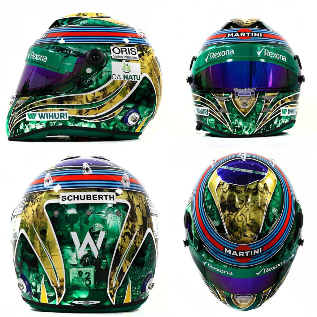 GP Brasile 2016: tuta e casco speciali per l'ultima gara di Felipe Massa davanti al suo pubblico