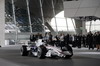 BMW SAUBER F1 08, Monday 14th January 2008 BMW Welt, Munich, Germany. The Launch of the BMW Sauber F1.08. BMW Sauber F1 Team driver Nick Heidfeld (GER) drives the new BMW Sauber F1.08 for the first time. This image is copyright free for editorial use © BMW AG  