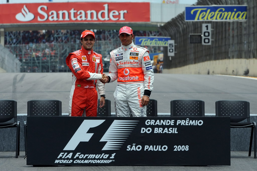 GP BRASILE, BRAZILIAN GRAND PRIX F1/2008 -  SAN PAOLO 02/11/2008 - FELIPE MASSA - LEWIS HAMILTON 
© FOTO ERCOLE COLOMBO FOR BRIDGESTONE