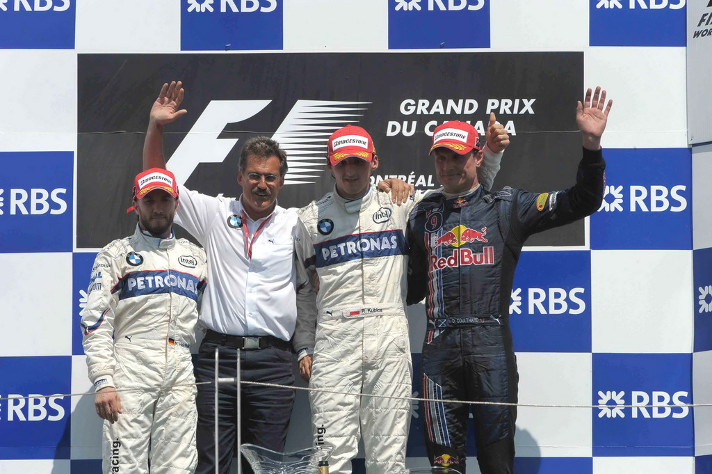 GP CANADA, CANADA GRAND PRIX F1/2008 - MONTREAL 08/06/2008 - NICK HEIDFELD (2) - MARIO THEISSEN (BMW) ROBERT KUBICA (WINNER) DAVID COULTHARD (3)
© FOTO ERCOLE COLOMBO FOR BRIDGESTONE