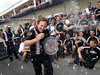 GP CANADA, Timo Glock (GER) Toyota celebrates his fourth position with the team e team mate Jarno Trulli (ITA) Toyota.
Formula One World Championship, Rd 7, Canadian Grand Prix, Gara, Montreal, Canada, Domenica 8 June 2008.
