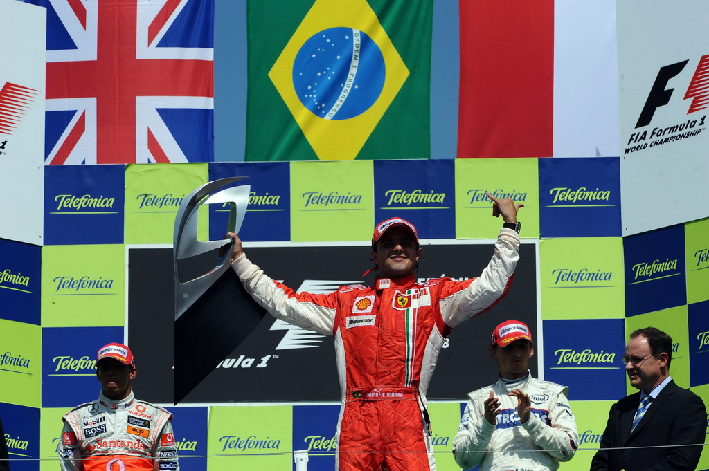 GP EUROPA, EUROPEAN GRAND PRIX F1/2008 -  VALENCIA 24/08/2008 - LEWIS HAMILTON (2ND) - FELIPE MASSA (WINNER) - ROBERT KUBICA (3RD)
© FOTO ERCOLE COLOMBO FOR BRIDGESTONE