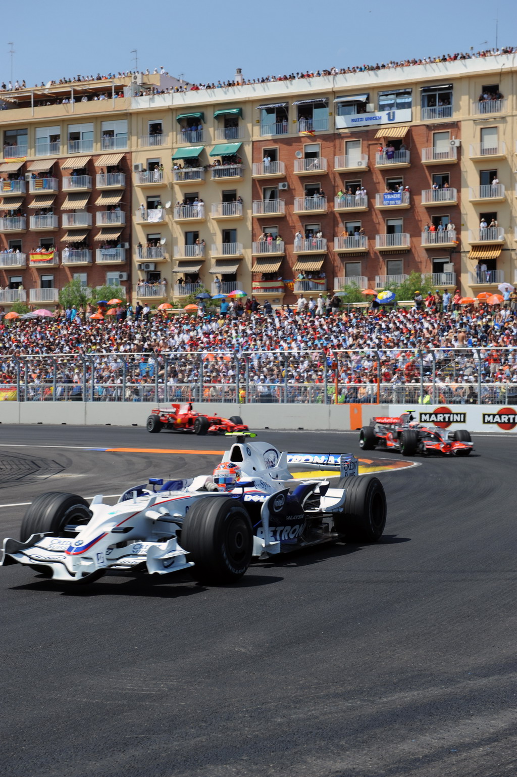 GP EUROPA, Domenica, August 24, 2008  European Grand Prix. Valencia Spain. Robert Kubica (POL) in the BMW Sauber F1.08 This image is copyright free for editorial use © BMW AG. 