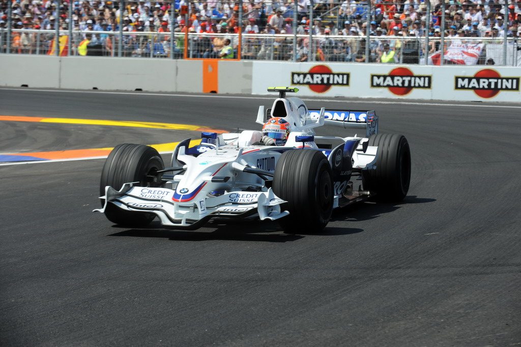 GP EUROPA, Domenica, August 24, 2008  European Grand Prix. Valencia Spain. Robert Kubica (POL) in the BMW Sauber F1.08 This image is copyright free for editorial use © BMW AG. 