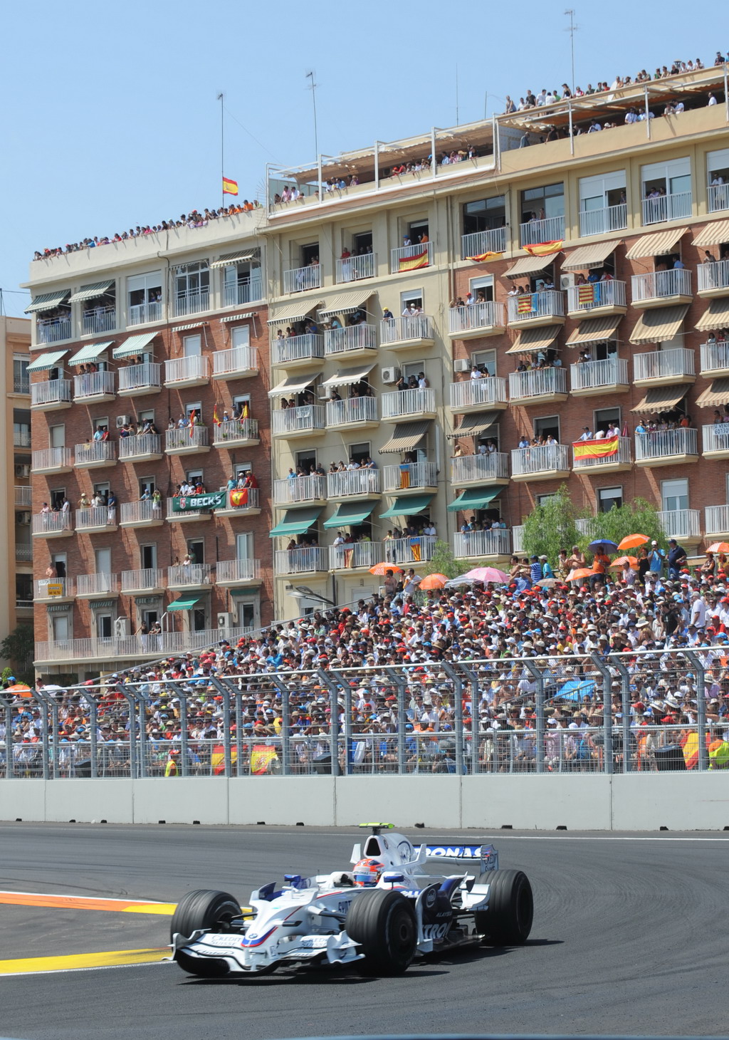 GP EUROPA, Domenica, August 24, 2008  European Grand Prix. Valencia Spain. Robert Kubica (POL) in the BMW Sauber F1.08 This image is copyright free for editorial use © BMW AG. 