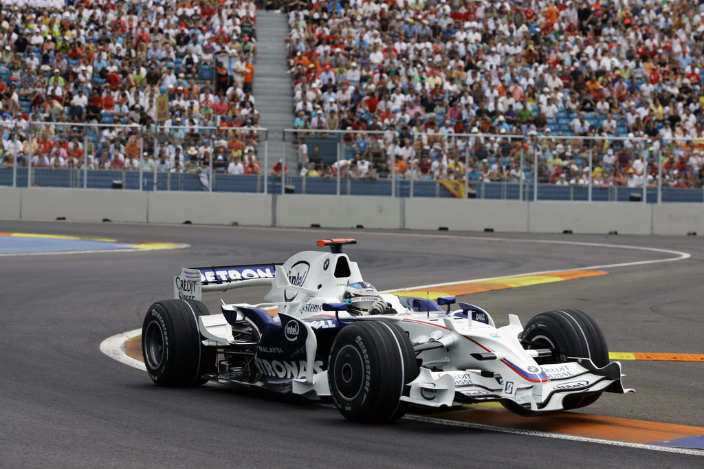 GP EUROPA, Saturday, August 23, 2008  European Grand Prix. Valencia Spain. Nick Heidfeld (GER) in the BMW Sauber F1.08  This image is copyright free for editorial use © BMW AG. 