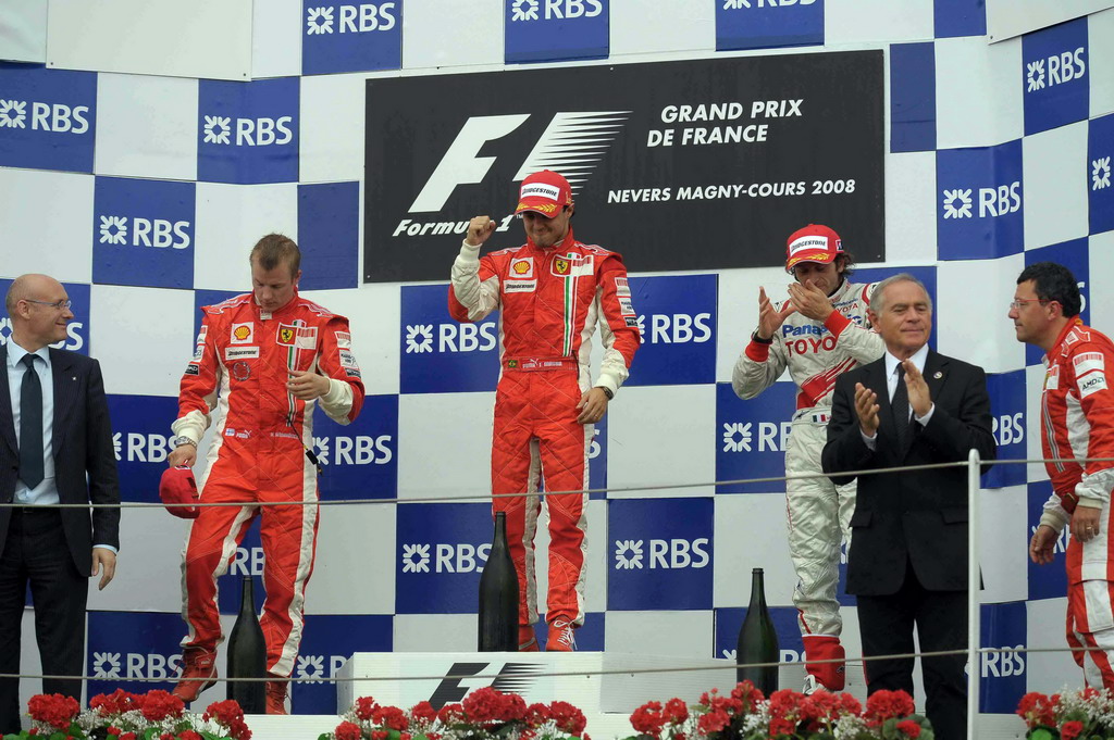GP FRANCIA, FRENCH GRAND PRIX F1/2008 - MAGNY COURS 22/06/2008 - KIMI RAIKKONEN - FELIPE MASSA - JARNO TRULLI LUCA BALDISSERRI.
© FOTO ERCOLE COLOMBO FOR BRIDGESTONE