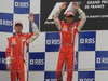 GP FRANCIA, Jarno Trulli (ITA) Toyota celebrates his third position with the team.
Formula One World Championship, Rd 8, French Grand Prix, Gara, Magny-Cours, France, Domenica 22 June 2008.
