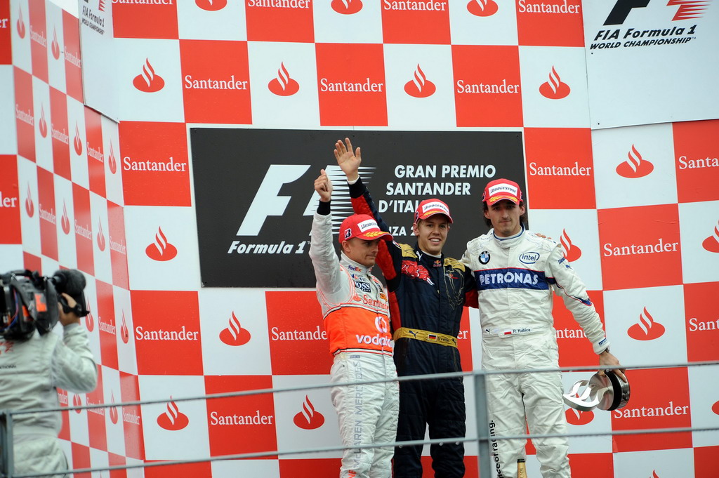 GP ITALIA, ITALIAN GRAND PRIX F1/2008 -  MONZA 14/09/2008  - HEIKKI KOVALAINEN (2ND) - SEBASTIAN VETTEL (WINNER) - ROBERT KUBICA (3RD)
© FOTO ERCOLE COLOMBO FOR BRIDGESTONE