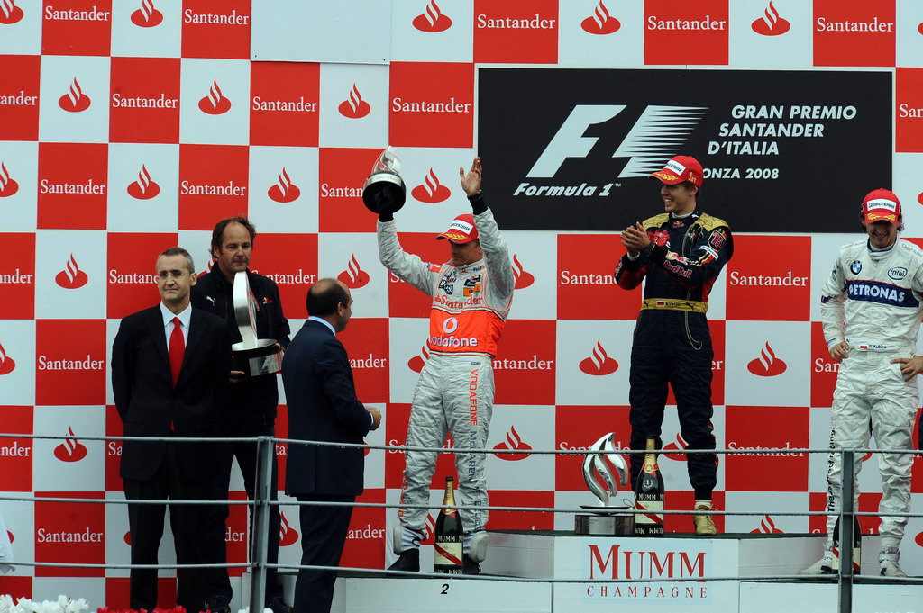 GP ITALIA, ITALIAN GRAND PRIX F1/2008 -  MONZA 14/09/2008  - HEIKKI KOVALAINEN (2ND) - SEBASTIAN VETTEL (WINNER) - ROBERT KUBICA (3RD)
© FOTO ERCOLE COLOMBO FOR BRIDGESTONE