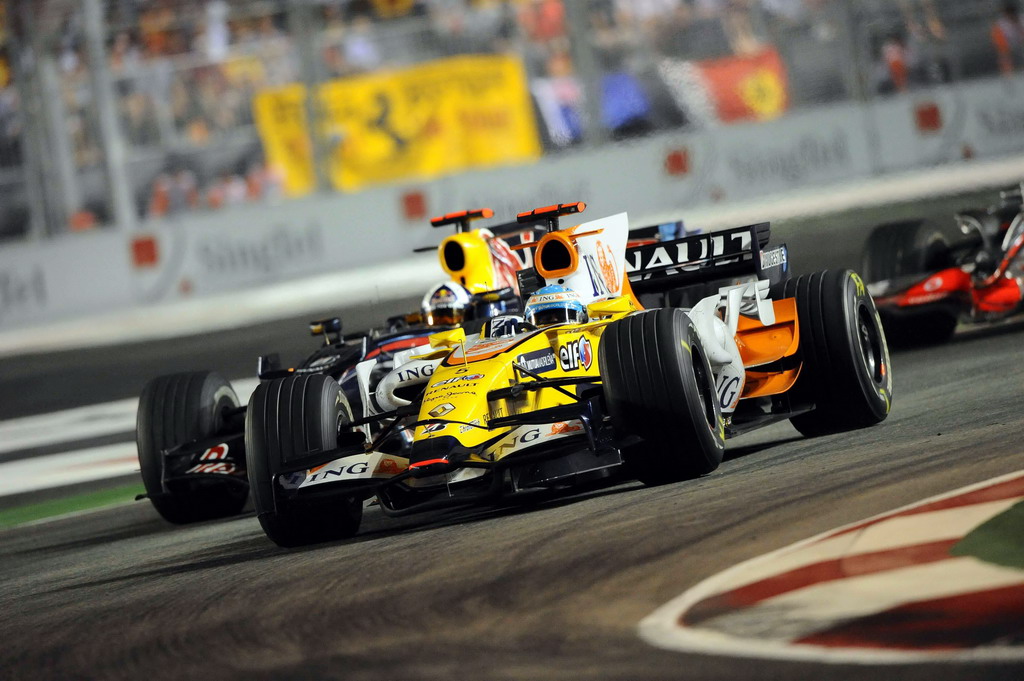 GP SINGAPORE, SINGAPORE GRAND PRIX F1/2008 -  SINGAPORE 28/09/2008  - FERNANDO ALONSO - DAVID COULTHARD 
© FOTO ERCOLE COLOMBO FOR BRIDGESTONE