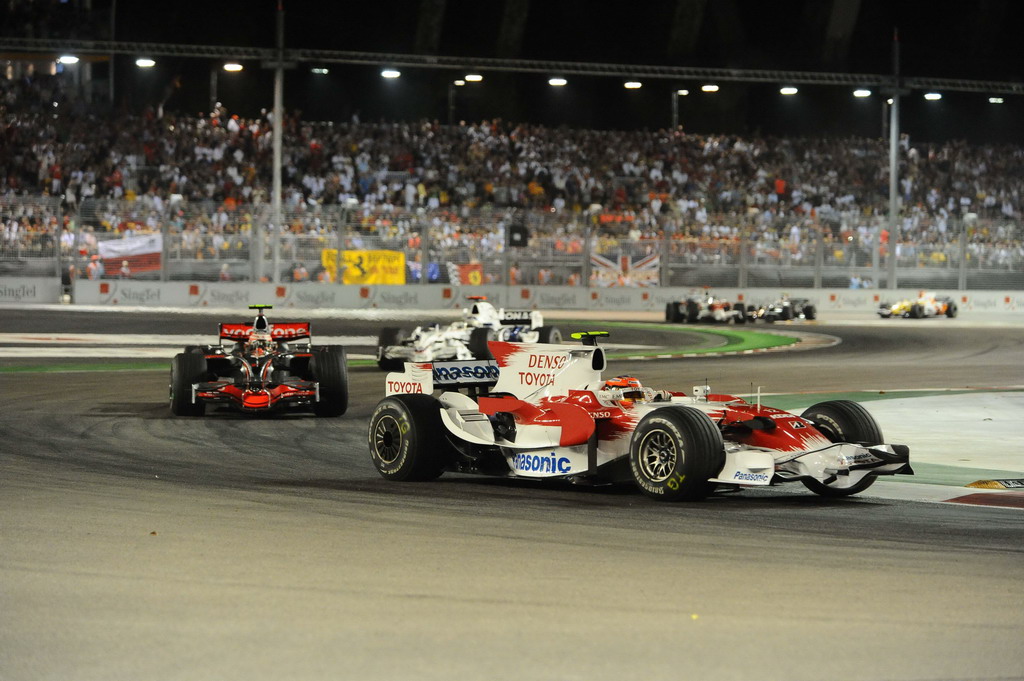 GP SINGAPORE, SINGAPORE GRAND PRIX F1/2008 -  SINGAPORE 28/09/2008  - TIMO GLOCK - HEIKKI KOVALAINEN - NICK HEIDFELD 
© FOTO ERCOLE COLOMBO FOR BRIDGESTONE