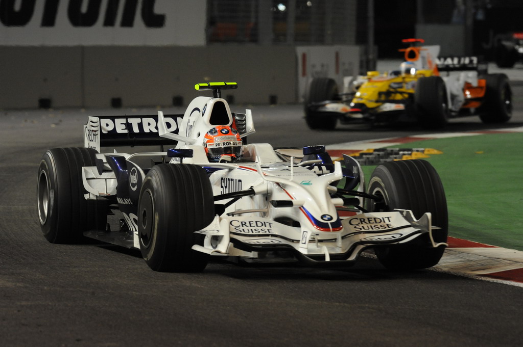 GP SINGAPORE, Domenica, 28 September 2008  Singapore Grand Prix. Marina Bay. Singapore. Robert Kubica (POL) in the BMW Sauber F1.08 This image is copyright free for editorial use © BMW AG 