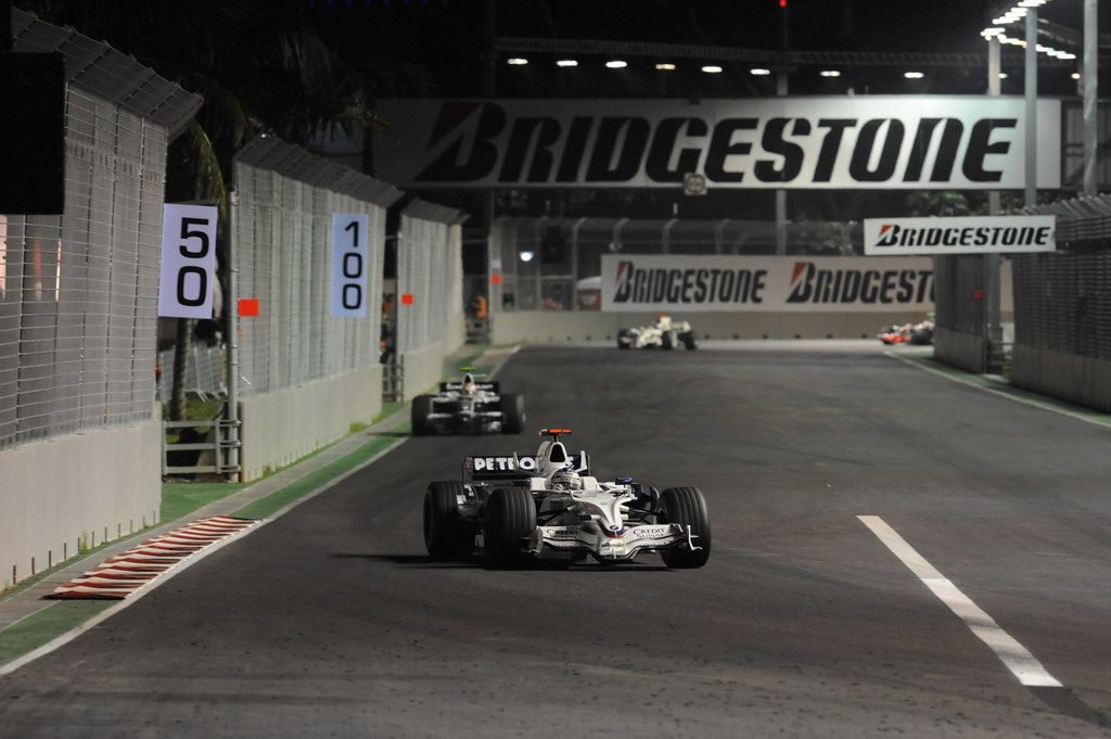 GP SINGAPORE, Domenica, 28 September 2008  Singapore Grand Prix. Marina Bay. Singapore. Nick Heidfeld (GER) in the BMW Sauber F1.08 This image is copyright free for editorial use © BMW AG 