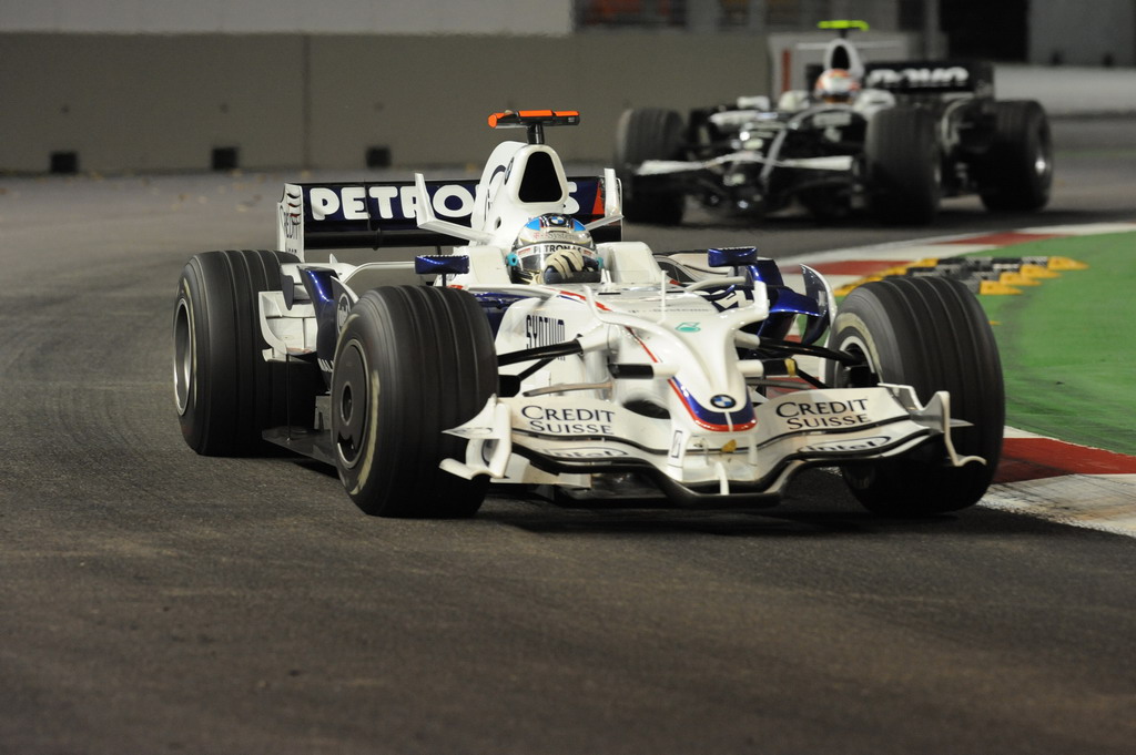 GP SINGAPORE, Domenica, 28 September 2008  Singapore Grand Prix. Marina Bay. Singapore. Nick Heidfeld (GER) in the BMW Sauber F1.08 This image is copyright free for editorial use © BMW AG 