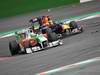 GP Belgio, Gara, Vitantonio Liuzzi (ITA), Force India F1 Team, VJM03 e Sebastian Vettel (GER), Red Bull Racing, RB6 