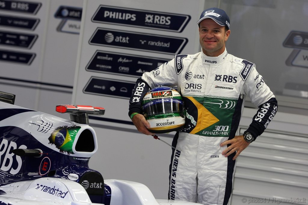 GP Belgio, Prove Libere 1, Venerdi', Rubens Barrichello (BRA), Williams, FW32 celebrates 300 GPs