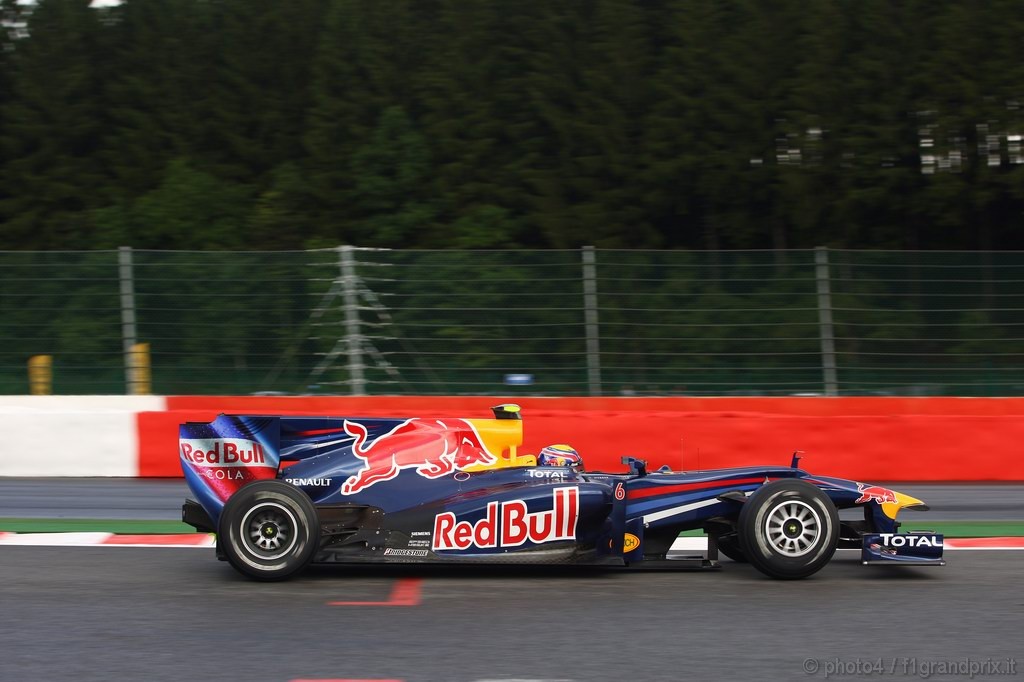 GP Belgio, Prove Libere 2, Venerdi', Mark Webber (AUS), Red Bull Racing, RB6 