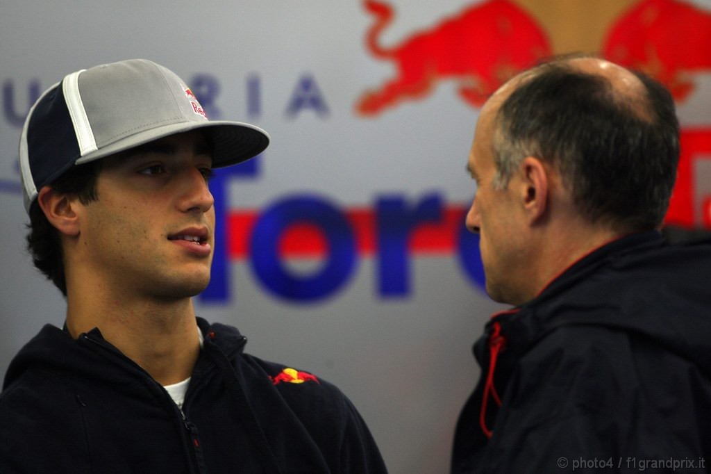 GP Belgio, Venerdi', Daniel Ricciardo (AUS) Test Driver, Red Bull Racing e Franz Tost, Scuderia Toro Rosso, Team Principal 