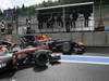 GP Belgio, Venerdi', Mark Webber (AUS), Red Bull Racing, RB6 e Sakon Yamamoto (JPN), Hispania Racing F1 Team (HRT), F110  