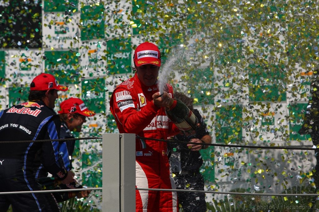GP Brasile, Gara, Fernando Alonso (ESP), Ferrari, F10 terzo 
