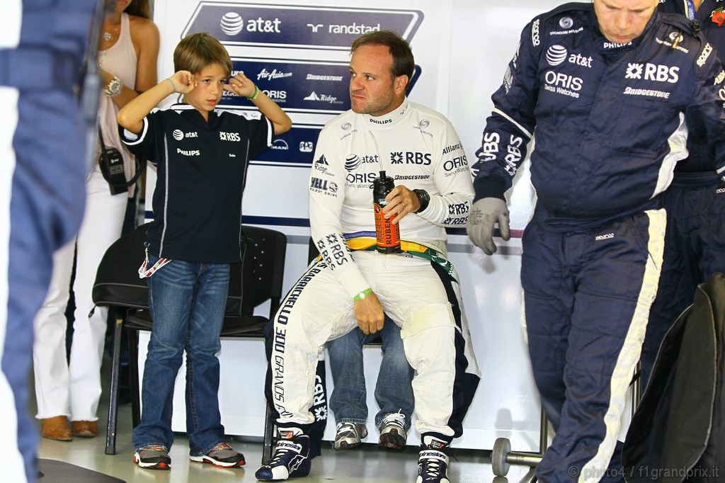 GP Brasile, Gara, Rubens Barrichello (BRA), Williams, FW32 e his sons Eduardo e Fernando