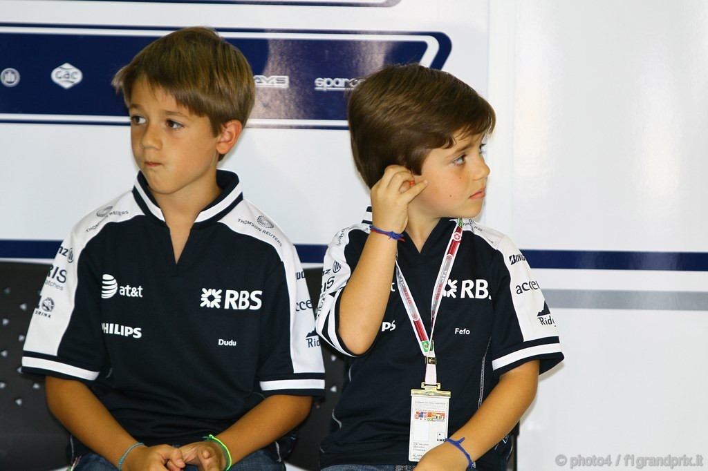 GP Brasile, Gara, Eduardo e Fernando sons of Rubens Barrichello (BRA), Williams, FW32 