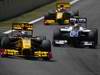 GP Brasile, Gara, Sebastian Vettel (GER), Red Bull Racing, RB6 vincitore, Mark Webber (AUS), Red Bull Racing, RB6 secondo e Fernando Alonso (ESP), Ferrari, F10 terzo 