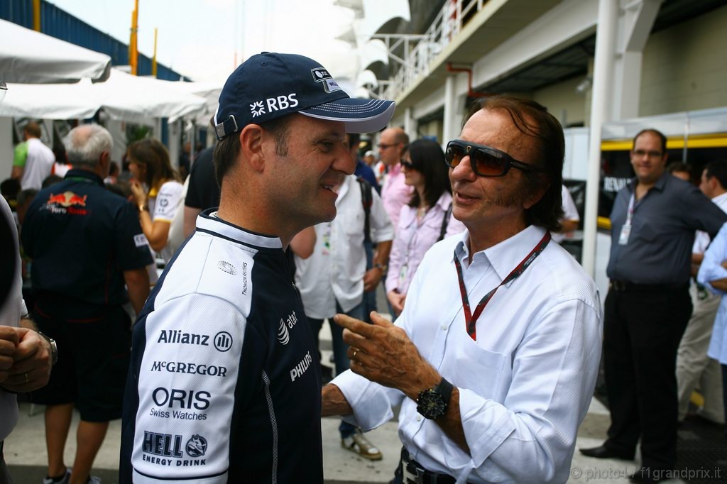 GP Brasile, Giovedi', Rubens Barrichello (BRA), Williams, FW32 e Emerson Fittipaldi (BRA), Ex F1 Champion 