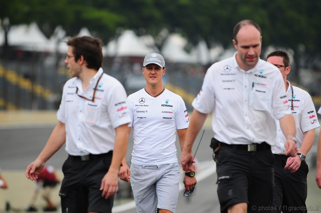 GP Brasile, Giovedi', Michael Schumacher (GER), Mercedes GP  F1 Team, MGP W01 