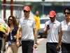 GP Brasile, Giovedi', Jenson Button (GBR), McLaren  Mercedes, MP4-25 e Lewis Hamilton (GBR), McLaren  Mercedes, MP4-25 