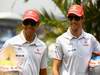 GP Brasile, Giovedi', Lewis Hamilton (GBR), McLaren  Mercedes, MP4-25 e Jenson Button (GBR), McLaren  Mercedes, MP4-25 