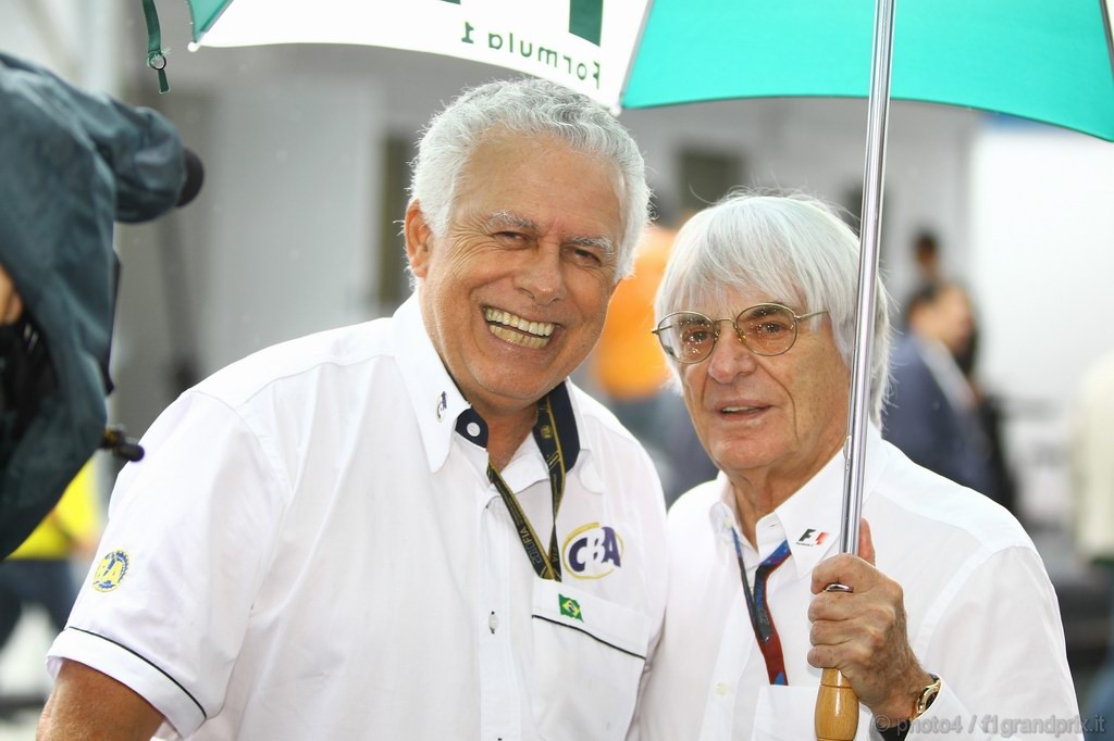 GP Brasile, Prove Libere 3, Sabato, Bernie Ecclestone (GBR), President e CEO of Formula One Management  e Cleyton Pinteiro, President CBA