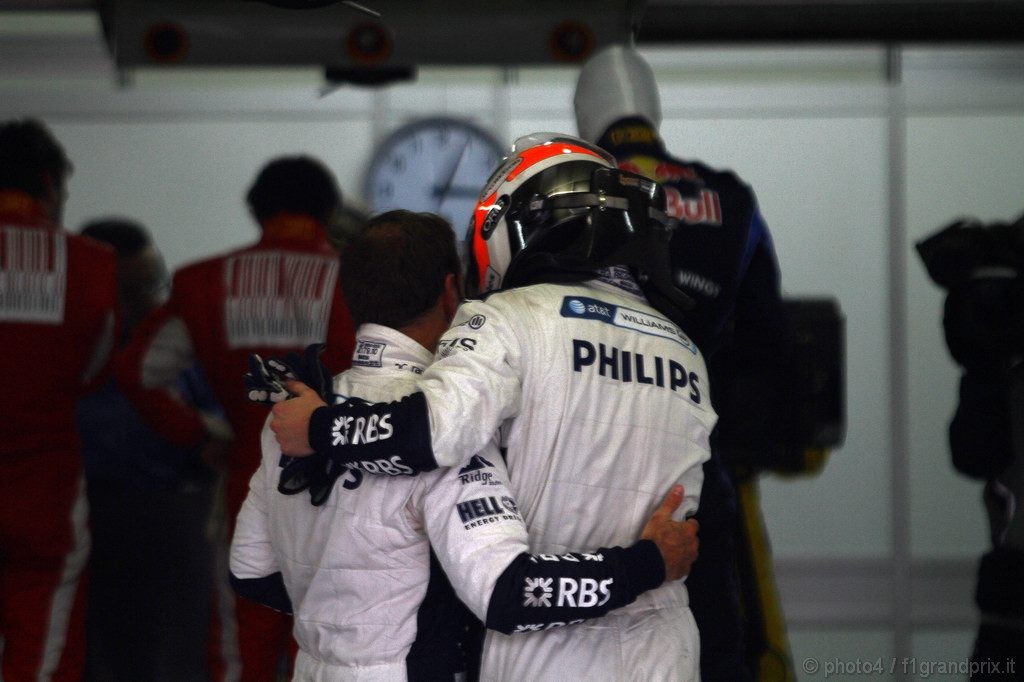 GP Brasile, Qualifiche, Nico Hulkenberg (GER), Williams, FW32 pole position e Rubens Barrichello (BRA), Williams, FW32 