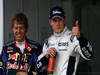 GP Brasile, Qualifiche, Nico Hulkenberg (GER), Williams, FW32 pole position e Sebastian Vettel (GER), Red Bull Racing, RB6 