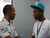 GP Brasile, Pharrell Williams, producer, musician e fashion designer an d Lewis Hamilton (GBR), McLaren  Mercedes, MP4-25 