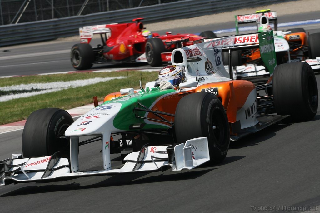 GP Canada, Gara, Adrian Sutil (GER), Force India F1 Team, VJM03 davanti a Vitantonio Liuzzi (ITA), Force India F1 Team, VJM03 