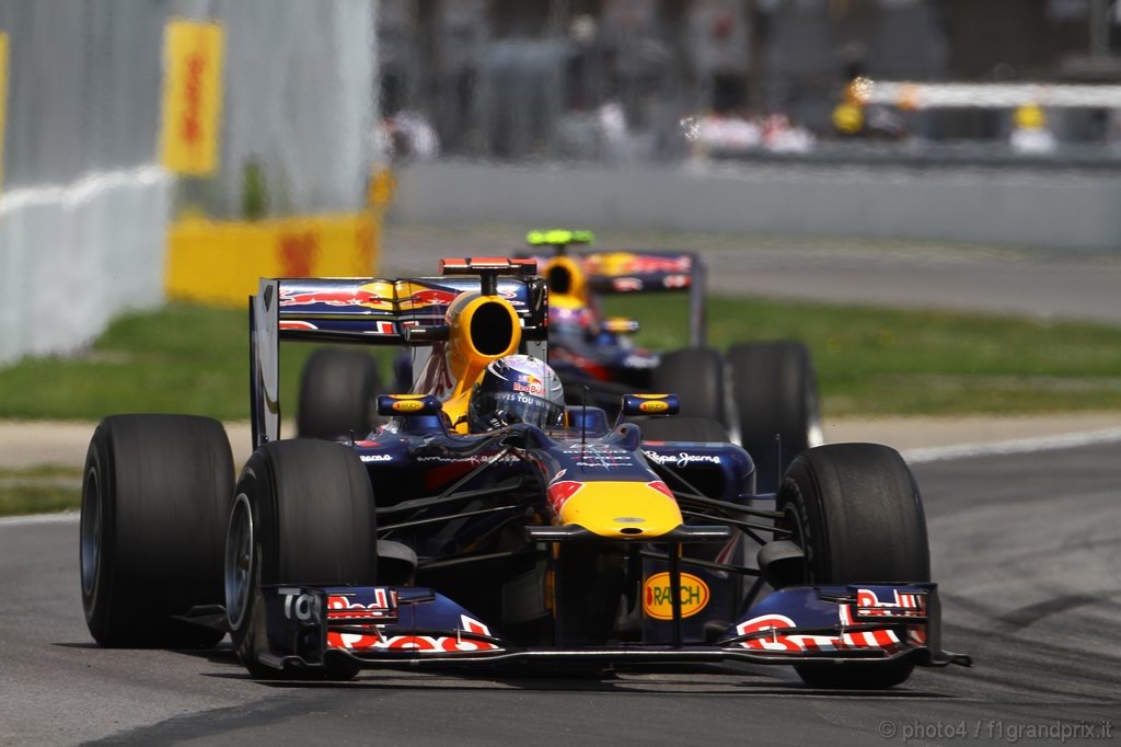 GP Canada, Gara, Sebastian Vettel (GER), Red Bull Racing, RB6 davanti a Mark Webber (AUS), Red Bull Racing, RB6 