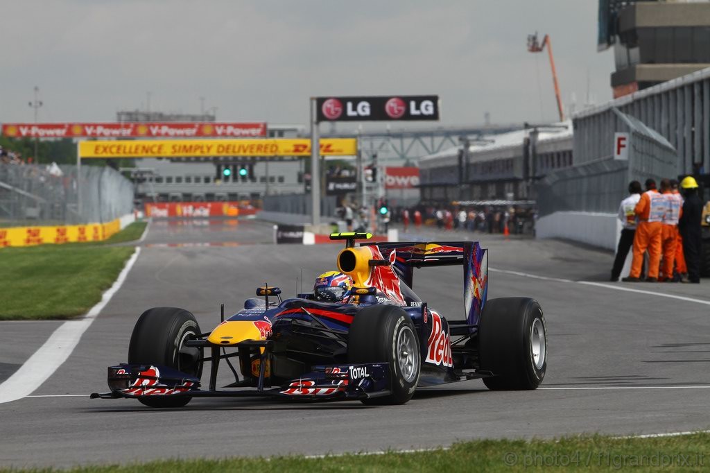 GP Canada, Prove Libere 1, Venerdi', Mark Webber (AUS), Red Bull Racing, RB6 