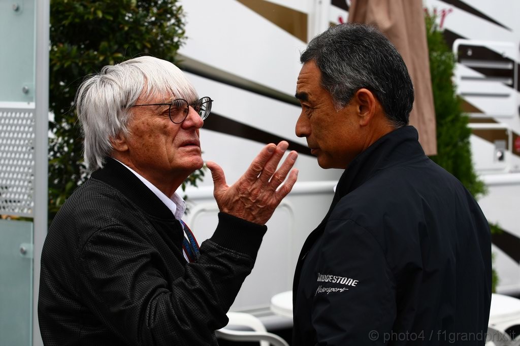 GP Canada, Prove Libere 2, Venerdi', Bernie Ecclestone (GBR), President e CEO of Formula One Management  e Hiroshi Yasukawa (JPN), Bridgestone 