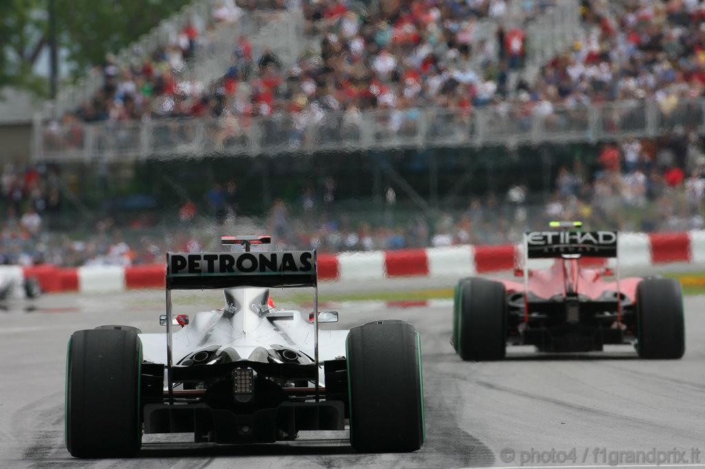 GP Canada, Prove Libere 2, Venerdi', Michael Schumacher (GER), Mercedes GP  F1 Team, MGP W01 e Fernando Alonso (ESP), Ferrari, F10 
