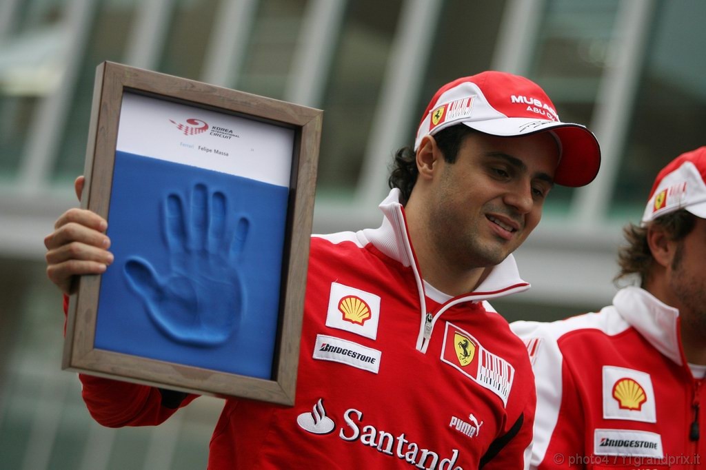 GP Corea, Saturday, Driver Wall of Fame, Felipe Massa (BRA), Ferrari, F10 