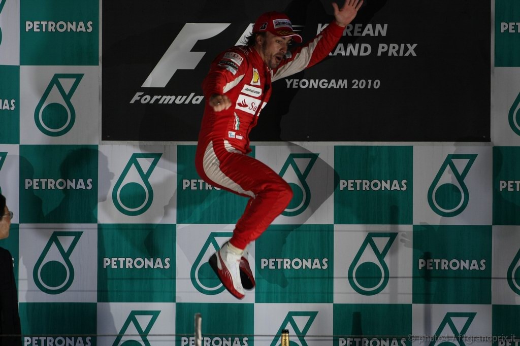GP Corea, Gara, Fernando Alonso (ESP), Ferrari, F10 vincitore 