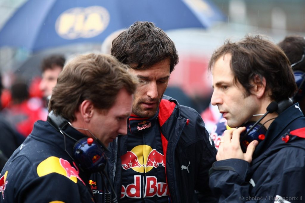 GP Corea, Gara, Christian Horner (GBR), Red Bull Racing, Sporting Director e Mark Webber (AUS), Red Bull Racing, RB6 