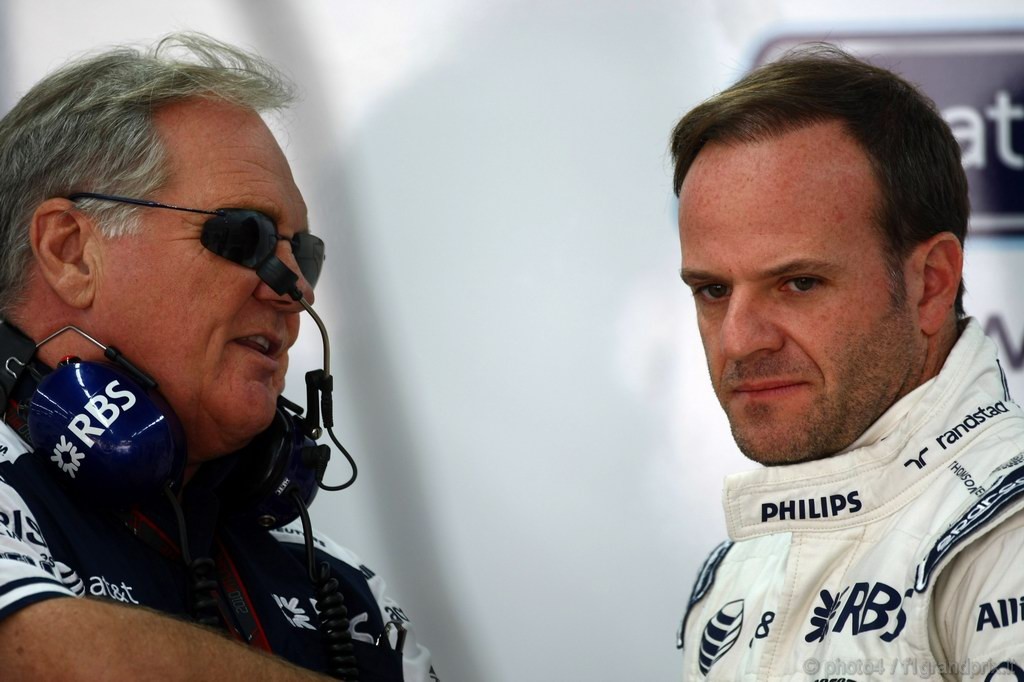 GP Corea, Prove Libere 3, Sabato, Patrick Head(GBR) Williams e Rubens Barrichello (BRA), Williams, FW32 