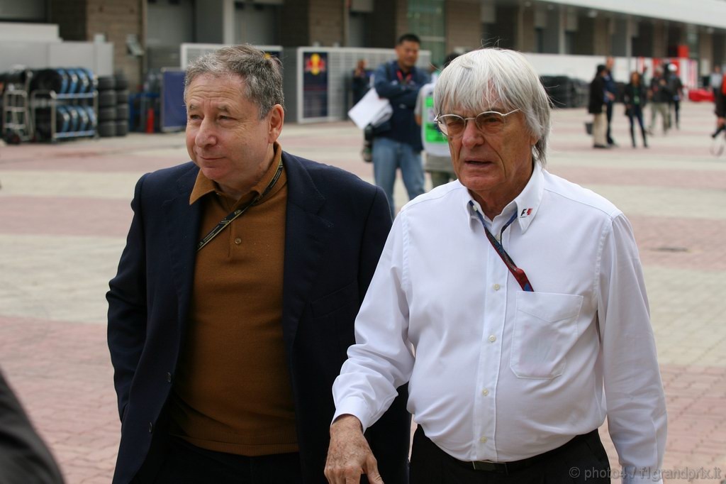 GP Corea, Saturday, Jean Todt (FRA), President FIA e Bernie Ecclestone (GBR), President e CEO of Formula One Management  