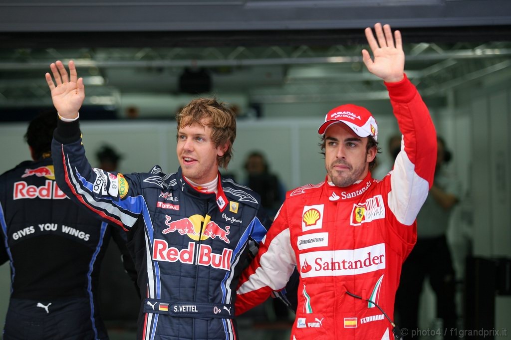 GP Corea, Qualifiche, Sebastian Vettel (GER), Red Bull Racing, RB6 pole position e Fernando Alonso (ESP), Ferrari, F10 terzo 