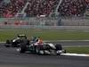 GP Corea, Qualifiche, Michael Schumacher (GER), Mercedes GP  F1 Team, MGP W01 davanti a Jarno Trulli (ITA), Lotus Racing, T127 